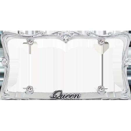 Strike3 Cruiser Accessories  Queen License Plate Frame; Chrome & Clear With Fastener Caps ST55997